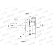 ШРУС INKO, передний, наружный, с ABS, 25x34мм, арт. 305095A