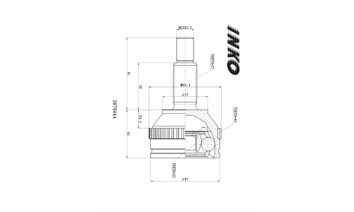 ШРУС INKO, передний, наружный, с ABS, 27x25мм, арт. 307046A