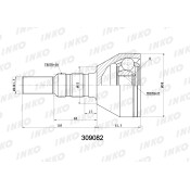 ШРУС INKO, передний, наружный, 30x25мм, арт. 309082