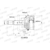 ШРУС INKO, передний, наружный, с ABS, 22x22мм, арт. 321092A