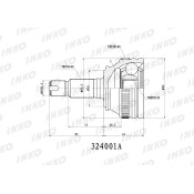 ШРУС внешний 28/32 ABS 60 | перед INKO, арт. 324001A