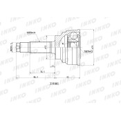 ШРУС INKO, передний, наружный, 24x22мм, арт. 319001