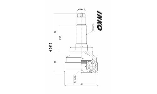 ШРУС INKO, внешний, арт. 319034