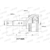ШРУС INKO, внешний, арт. 317140A