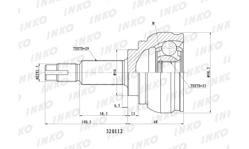 ШРУС INKO, внешний, арт. 320112