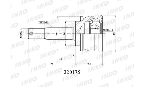 ШРУС INKO, внешний, арт. 320175