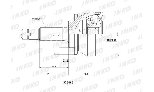 ШРУС INKO, внешний, арт. 326006