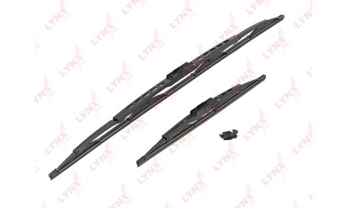 Щётки стеклоочистителя LYNXauto 650мм (26") + 350мм (14") каркасные, летние, крепление J-Hook, комплект 2 шт, арт. 6535LR