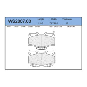 Колодки тормозные Jeenice дисковые, арт. WS2007.00