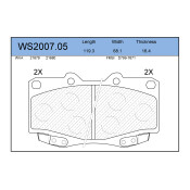 Колодки тормозные дисковые Jeenice, комплект на ось (4 шт), арт. WS2007.05