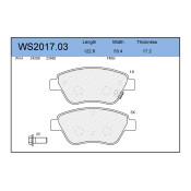 Колодки тормозные Jeenice дисковые, арт. WS201703