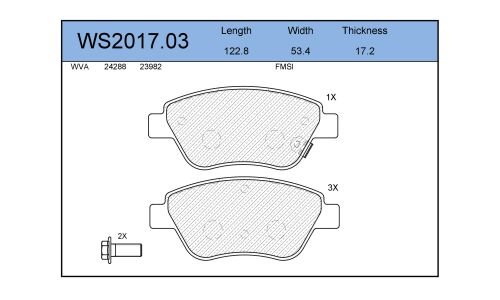 Колодки тормозные Jeenice дисковые, арт. WS201703