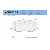 Колодки тормозные дисковые Jeenice, комплект на ось (4 шт), арт. WS2023.00