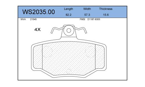 Колодки тормозные Jeenice дисковые, арт. WS2035.00