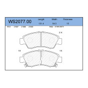Колодки тормозные Jeenice дисковые, арт. WS2077.00