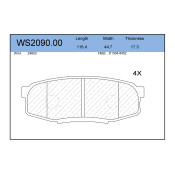 Колодки тормозные Jeenice дисковые, арт. WS2090.00