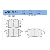 Колодки тормозные дисковые Jeenice, комплект на ось (4 шт), арт. WS2139.01
