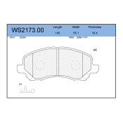 Колодки тормозные дисковые Jeenice, комплект на ось (4 шт), арт. WS2173.00