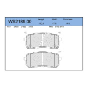 Колодки тормозные дисковые Jeenice, комплект на ось (4 шт), арт. WS2189.00