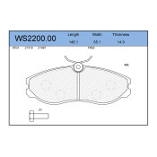 Колодки тормозные дисковые Jeenice, комплект на ось (4 шт), арт. WS2200.00
