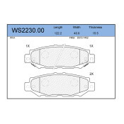 Колодки тормозные дисковые Jeenice, комплект на ось (4 шт), арт. WS2230.00