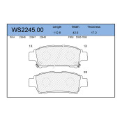 Колодки тормозные дисковые Jeenice, комплект на ось (4 шт), арт. WS2245.00