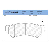 Колодки тормозные дисковые Jeenice, комплект на ось (4 шт), арт. WS2246.01