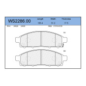 Колодки тормозные дисковые Jeenice, комплект на ось (4 шт), арт. WS2286.00