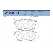 Колодки тормозные дисковые Jeenice, комплект на ось (4 шт), арт. WS2290.00