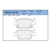 Колодки тормозные дисковые Jeenice, комплект на ось (4 шт), арт. WS2318.00