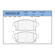 Колодки тормозные дисковые Jeenice, комплект на ось (4 шт), арт. WS2423.00
