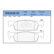 Колодки тормозные дисковые Jeenice, комплект на ось (4 шт), арт. WS2428.00