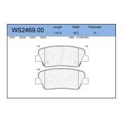 Колодки тормозные дисковые Jeenice, комплект на ось (4 шт), арт. WS2469.00