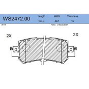 Колодки тормозные дисковые Jeenice, комплект на ось (4 шт), арт. WS2472.00