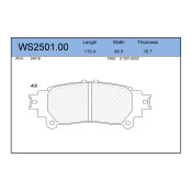 Колодки тормозные дисковые Jeenice, комплект на ось (4 шт), арт. WS2501.00