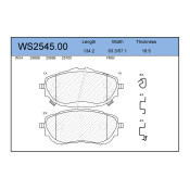 Колодки тормозные дисковые Jeenice, комплект на ось (4 шт), арт. WS2545.00