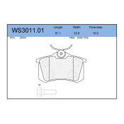 Колодки тормозные дисковые JEENICE, комплект на ось (4 шт), арт. WS3011.01