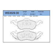 Колодки тормозные дисковые Jeenice, комплект на ось (4 шт), арт. WS3029.00