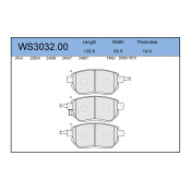 Колодки тормозные дисковые Jeenice, комплект на ось (4 шт), арт. WS3032.00