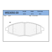 Колодки тормозные дисковые Jeenice, комплект на ось (4 шт), арт. WS3050.00