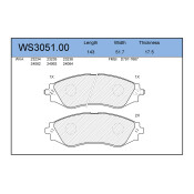 Колодки тормозные дисковые Jeenice, комплект на ось (4 шт), арт. WS3051.00