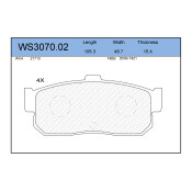 Колодки тормозные дисковые Jeenice, комплект на ось (4 шт), арт. WS3070.02