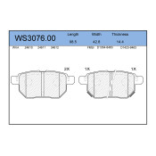Колодки тормозные дисковые Jeenice, комплект на ось (4 шт), арт. WS3076.00