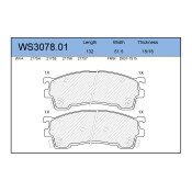 Колодки тормозные дисковые Jeenice, комплект на ось (4 шт), арт. WS3078.01