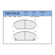 Колодки тормозные дисковые Jeenice, комплект на ось (4 шт), арт. WS3108.00