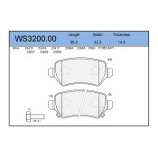 Колодки тормозные дисковые Jeenice, комплект на ось (4 шт), арт. WS3200.00