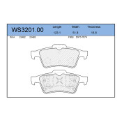 Колодки тормозные дисковые Jeenice, комплект на ось (4 шт), арт. WS3201.00