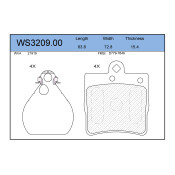 Колодки тормозные дисковые Jeenice, задние, комплект на ось (4 шт), арт. WS3209.00