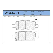 Колодки тормозные дисковые Jeenice, комплект на ось (4 шт), арт. WS3257.00