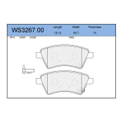 Колодки тормозные дисковые Jeenice, комплект на ось (4 шт), арт. WS3267.00